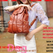 2023韩版淑女双肩包手提包，头层牛皮，真皮女包