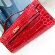 2023空姐包欧美大牌鳄鱼纹手拿包，单肩斜挎包真皮女包头层牛皮