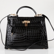 2023明星同款凯利 鳄鱼纹凯利包大号真皮女士皮包