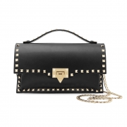 2023新品韩版新款女式铆钉包 真皮女包迷你手提包单肩包